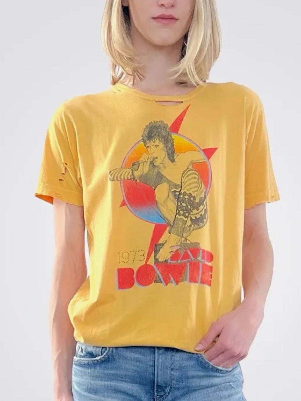Bowie Graphic Short Sleeve Tee - Mustard Yellow